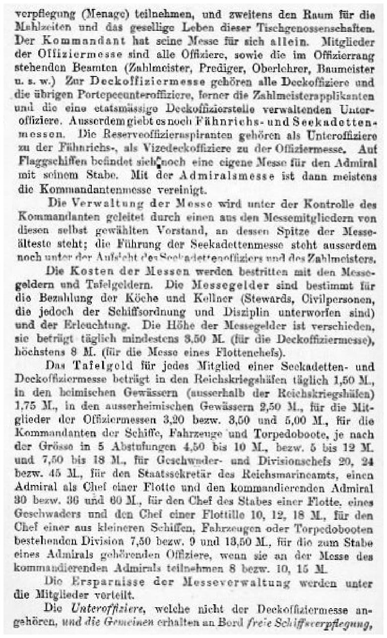 Dokument aus der KSS-Broschüre Teil 10, Seite 51, zum Beitrag „Anhang 3: Dienst an Bord zur Kaiserzeit (3) – Freizeit und Verpflegung“